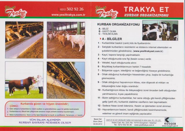 Kurbanlıkta Güvenilir Bir İsim; Yeşil Trakya Et