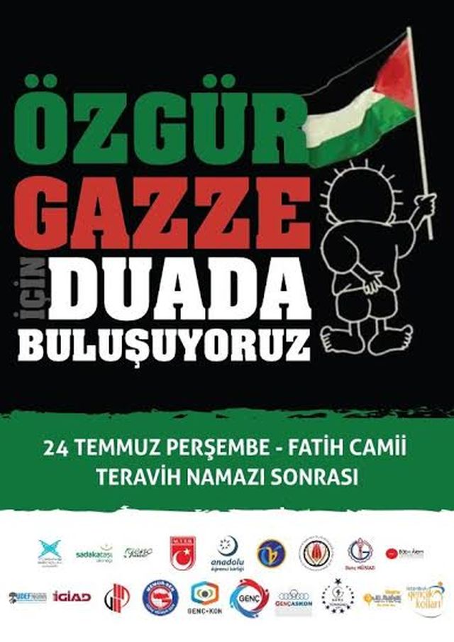 özgür Gazze İçin Güngören Fatih Camiine Akın Ediyor